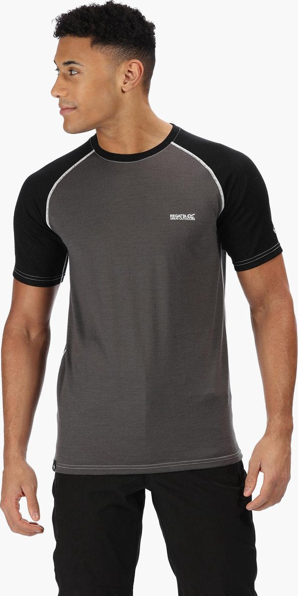 Regatta Sportshirt Tornell Heren Merino/polyester Grijs Mt Xxl