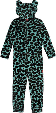 Claesen's Meisjes Onesie velvet Green Panther maat 104-110