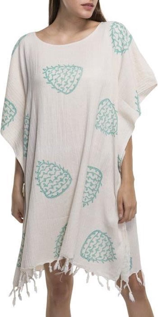 Strandtuniek Hand Printed Mint - volwassene - Strandmode - Beach-dress - Sarong dress