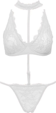 Ouno - Sexy Lingerie Set - 3 delig - Size X/XL - White - gave cadeaubox  - J5296 - ideaal om te geven of te ontvangen