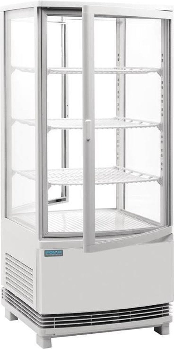 Polar C-serie Koelvitrine met Gebogen Deuren - Wit - 86 Liter