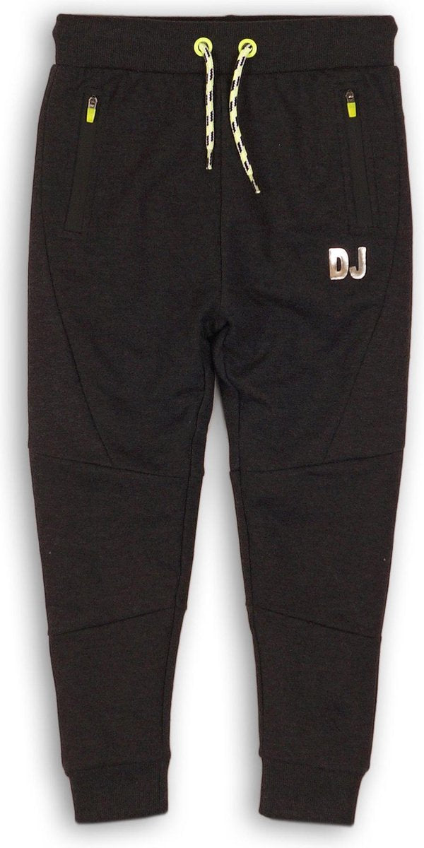DJ Dutchjeans Jongens Joggingbroek - Black melee - Maat 110