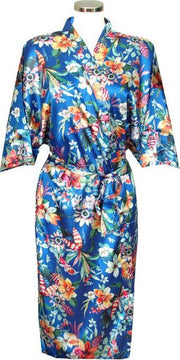 Chinese Kimono Sea of Flowers Blauw
