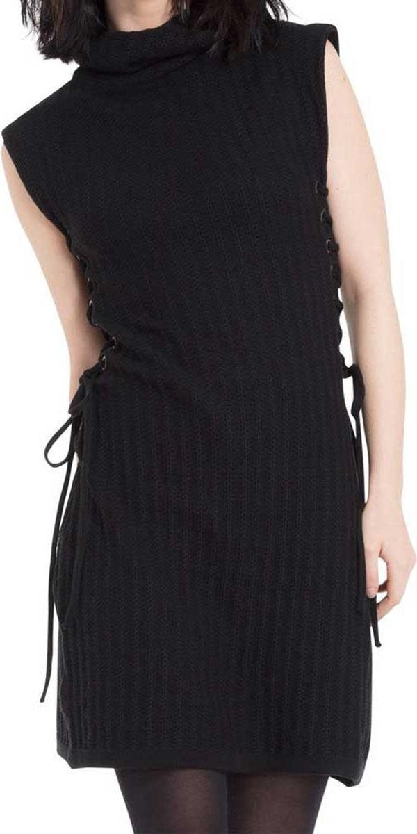 Jawbreaker Korte jurk -L- Knitted turtle neck Zwart
