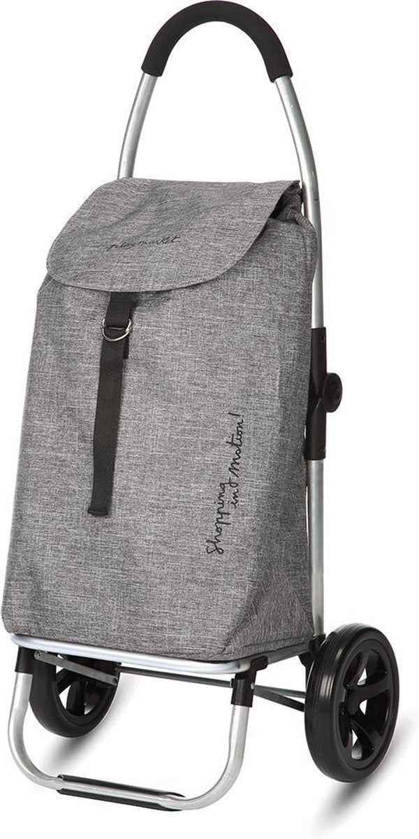 Playmarket Boodschappentrolley Go Two Stof 2 wielen - 37 L Inhoud - inklapbaar