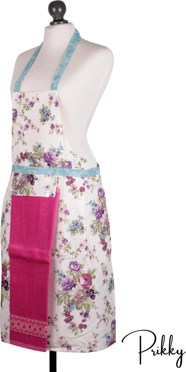 Prikky Keukenschort- Purper Keukenschort voor vrouwen- Schort met handdoek-  Schort vrouwen- 78x53cm Keukenschort dames
