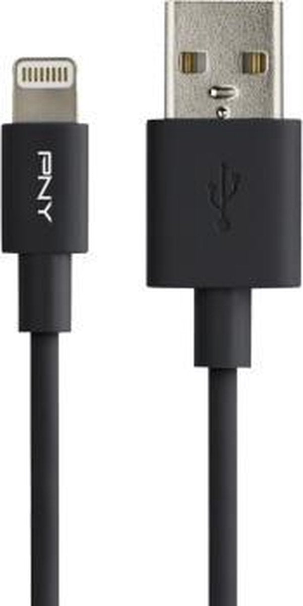 PNY C-UA-LN-K01-04 mobiele telefoonkabel USB A Lightning Zwart 1