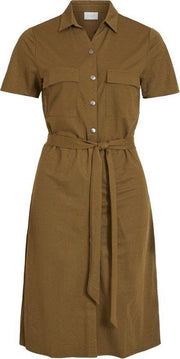 VILA VISAFINA S/S SHIRT DRESS  Dames Jurk - Maat L