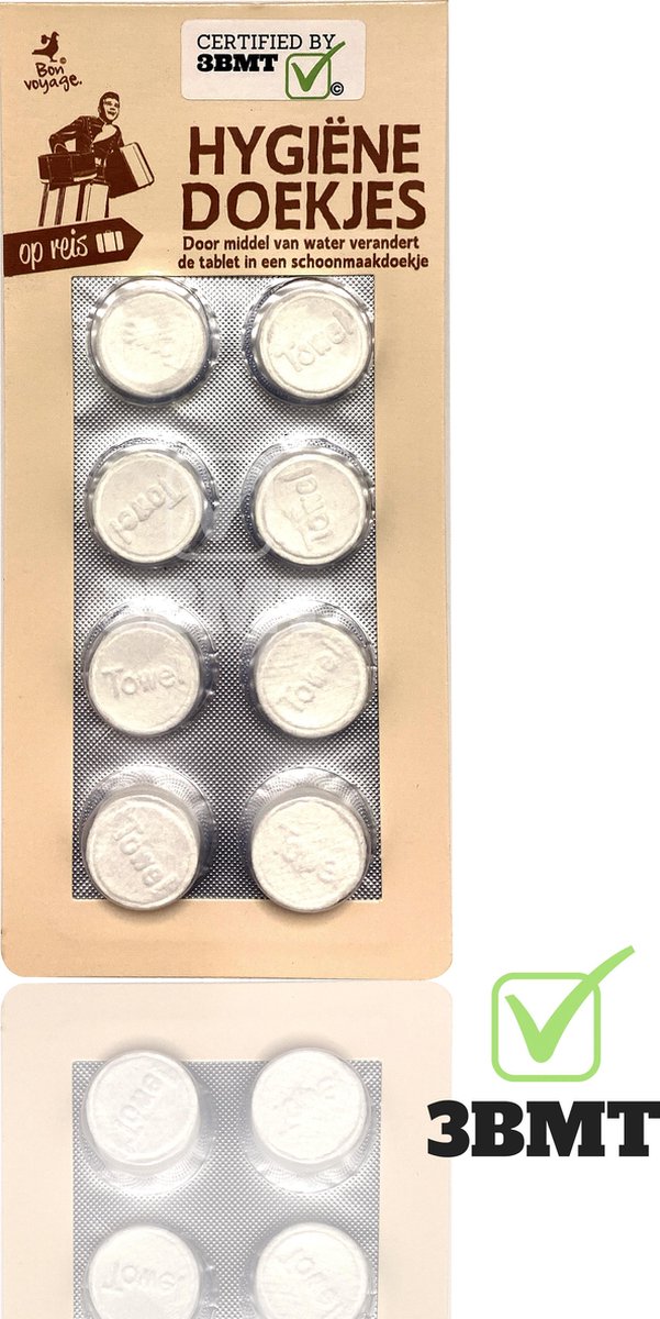 3 BMT Doekjes in tabletvorm set van 8 - handig voor onderweg