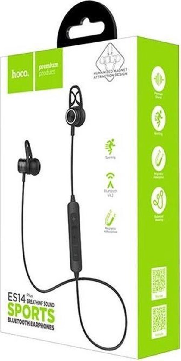 HOCO ES14 Draadloze Sport Oordopjes - Bluetooth Headset - Geschikt voor alle bluetooth apparaten - Zwart
