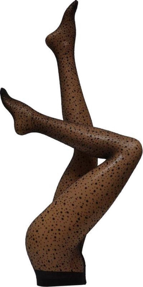 Zwarte panty met opvallende stippen SMALL / Cette