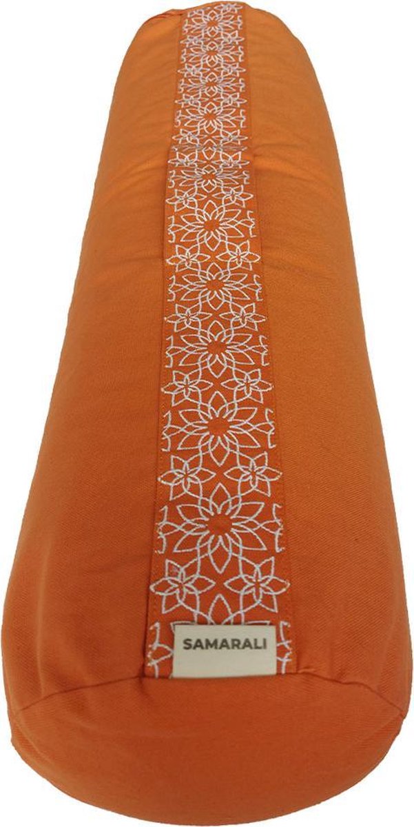 Samarali bolster (Oranje) - ethisch geproduceerd van 100% biologisch katoen (GOTS gecertificeerd)|2lagen | 20 x 20 x 66 cm |Verkrijgbaar in 6 natuurlijke kleuren