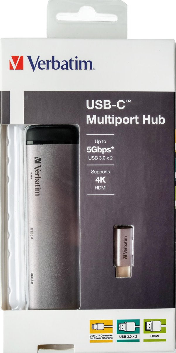 Verbatim USB-C multipoort Hub USB 3.0