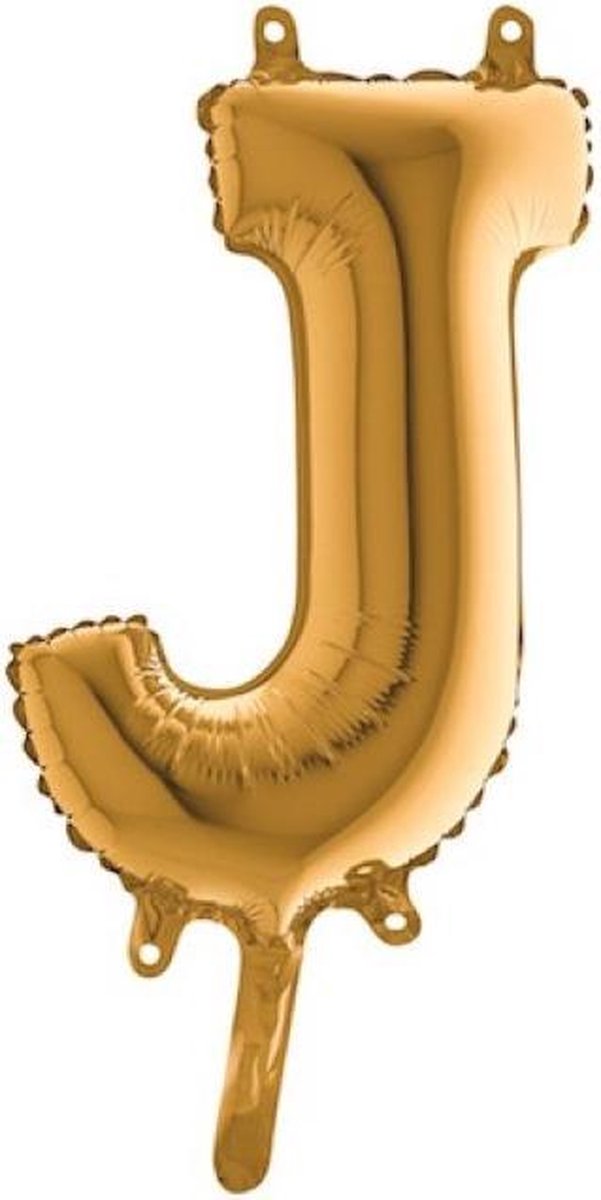 Grabo balloon - Folieballon - Letter J - Goud - 35cm