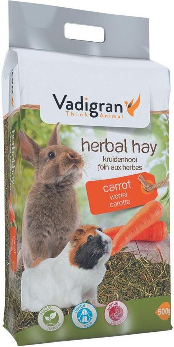 Vadigran Kruidenhooi met Wortel - Konijn en Knaagdier - 5 x 500 gr