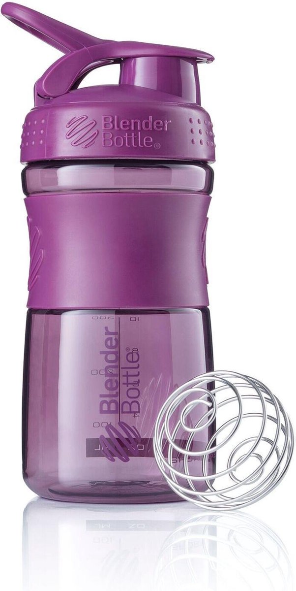 BlenderBottle | SportMixer | Tritan Grip | Eiwitshaker | Bidon | Shaker | 590 ML | Plum - Pruim paars.  Je shake zonder klonten en de shaker lekt niet.