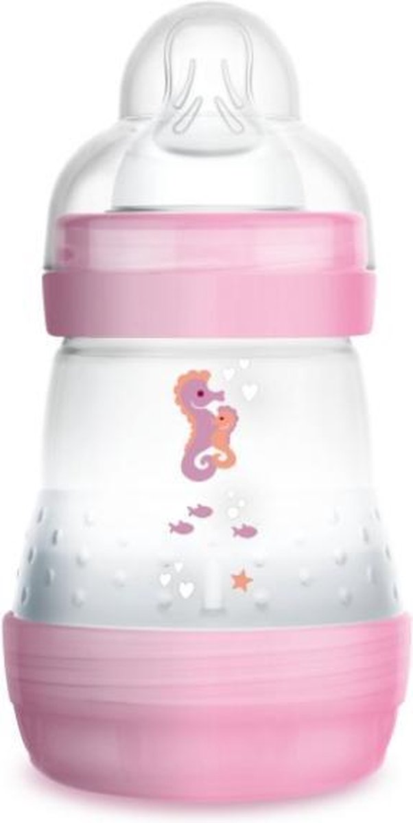 MAM 160ml ANTI-COLIC ZUIGFLES 0+ Medium flow Roze