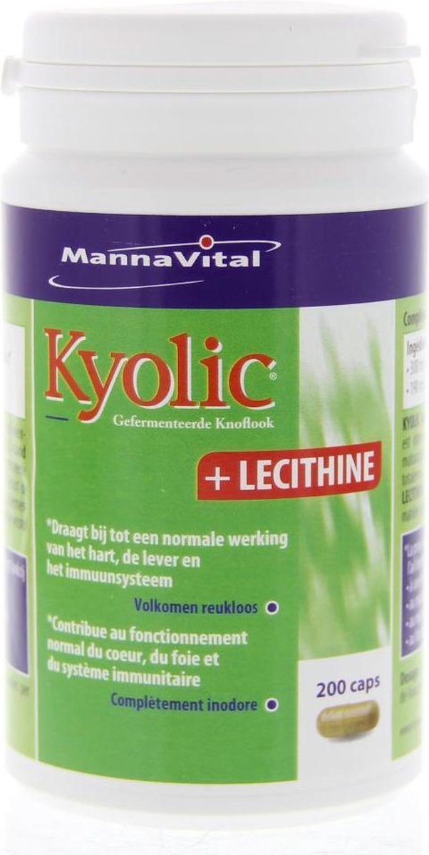 Mannavita Mannavital groene Fyto-reeks Kyolic + Lecithine Capsules Circulatie 200capsules