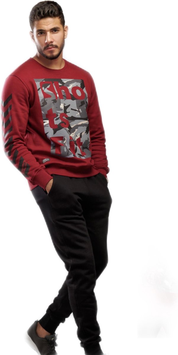 Embrator mannen Joggingpak army donkerrood/zwart maat M
