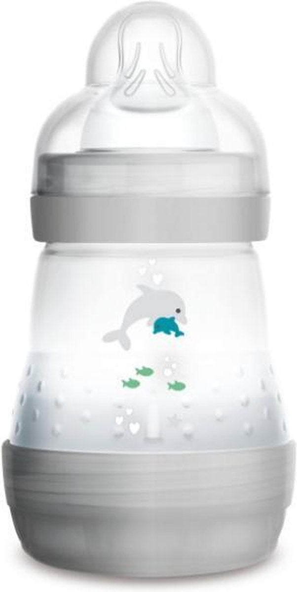 MAM 160ml ANTI-COLIC ZUIGFLES 0+ Medium flow Grijs