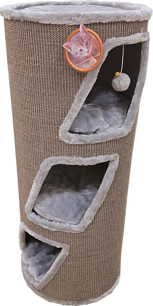 de Boon - Katten Klimton Sisal 3-Gaats Diagonaal - 100cm - Grijs/Lichtgrijs
