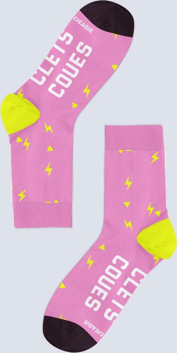 CLETS COUES SOK ROZE/GEEL DONDER MAAT 23-26