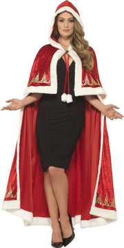 Cape met goudkleurige kerstbomen voor volwassenen - Verkleedattribuut