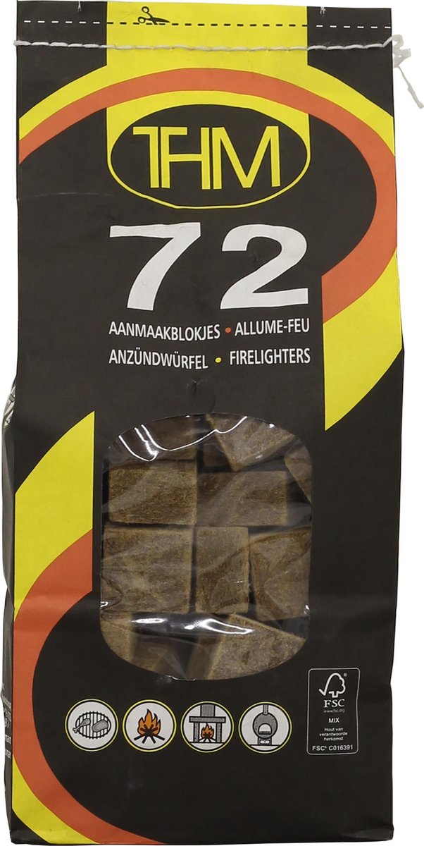 THM BRUINE AANMAAKBLOKJES 72 STUKS