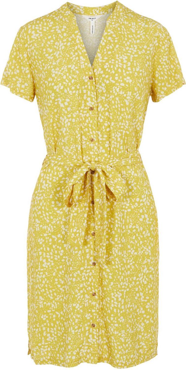 Objhessa Birdy S/s Shirt Dress 114 23035322 Bamboo/animal Dots