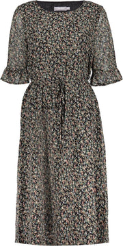 Dress Long Flowers And Leaves 17050 26 Black/green
