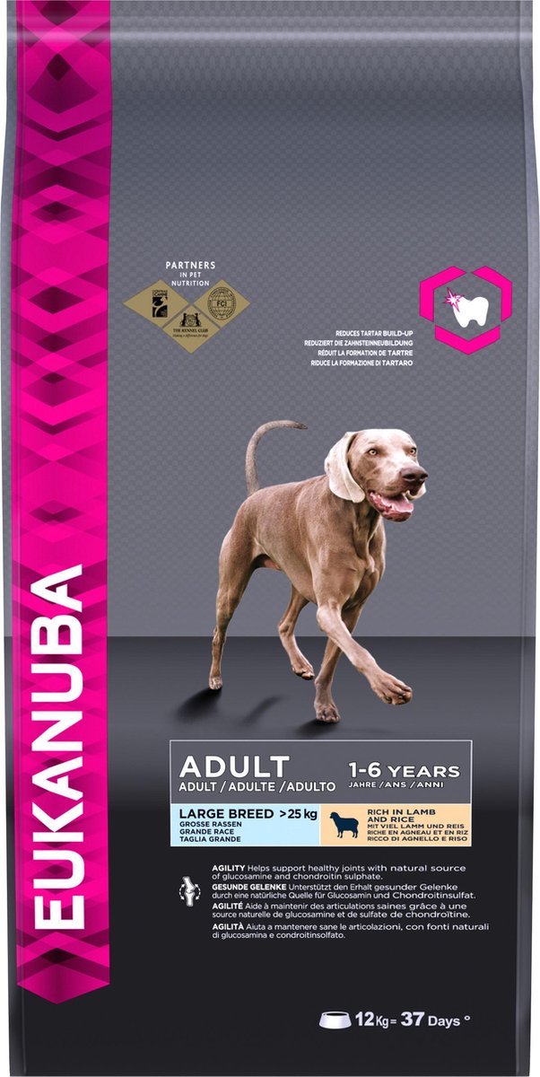 Eukanuba Dog Adult - Large Breed - Lam/Rijst - Hondenvoer - 12 kg