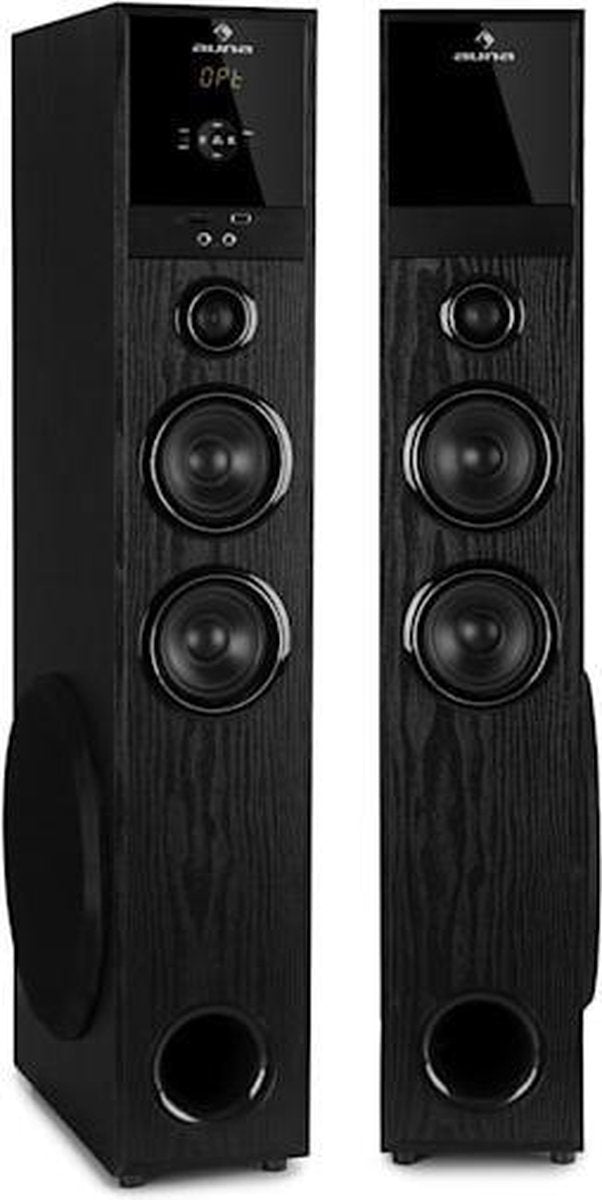 auna Linie 200A staande luidsprekers  - 3-weg systeem met optische ingang -  Bluetooth - USB-poort en SD-slot - 2 x 80 watt RMS