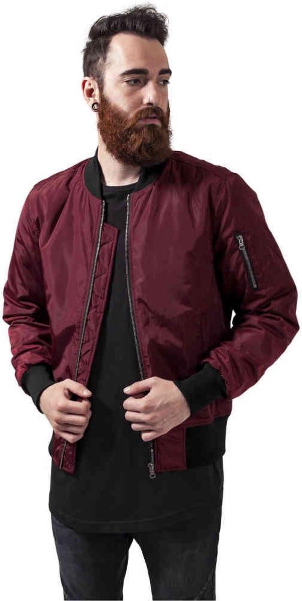 Urban Classics Bomber jacket -XL- 2-Tone Rood/Zwart