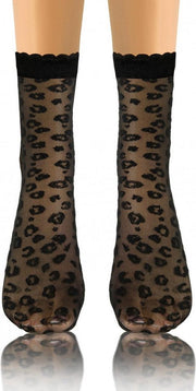Sesto-Senso 2pack micro net pantysokjes Fashion 20den met panter patroon