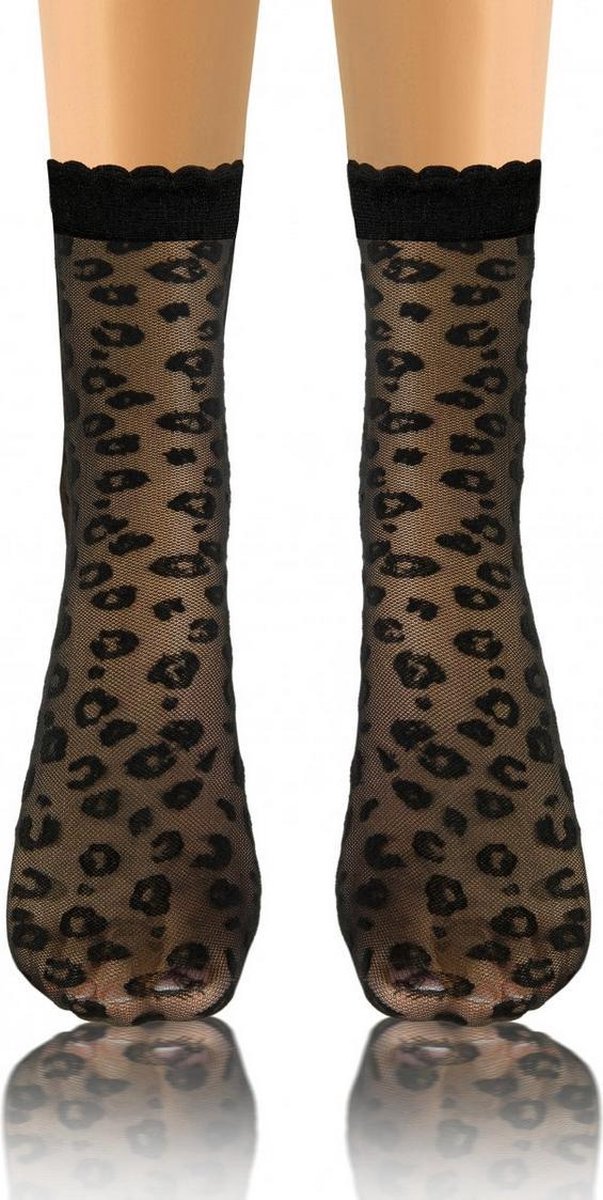Sesto-Senso 2pack micro net pantysokjes Fashion 20den met panter patroon