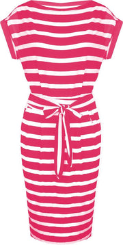 Strik Jurk Streep Fuchsia
