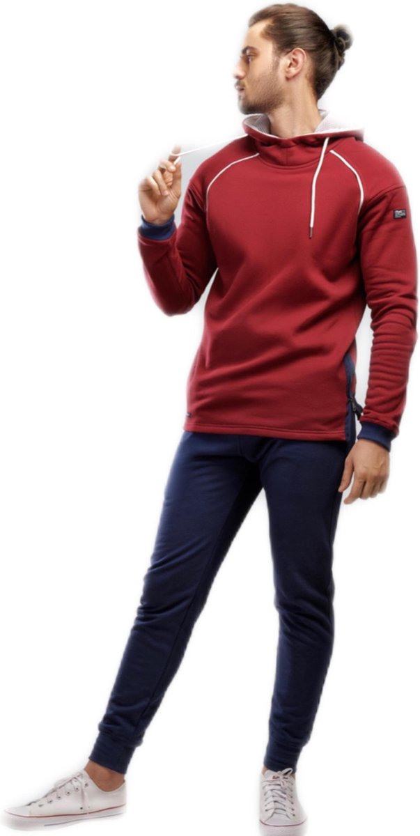 Embrator mannen Joggingpak donkerrood/blauw maat M