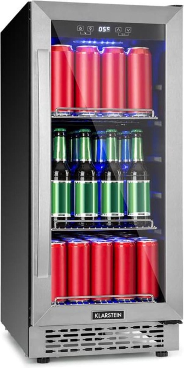 Beerlager 88 drankenkoelkast 88L 33 flessen EEK A rvs zwart