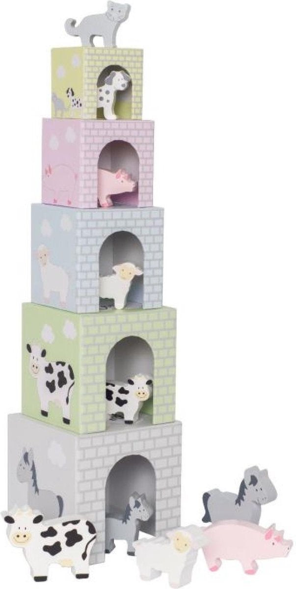 Stapeltoren - Boerderijdieren - Pastel