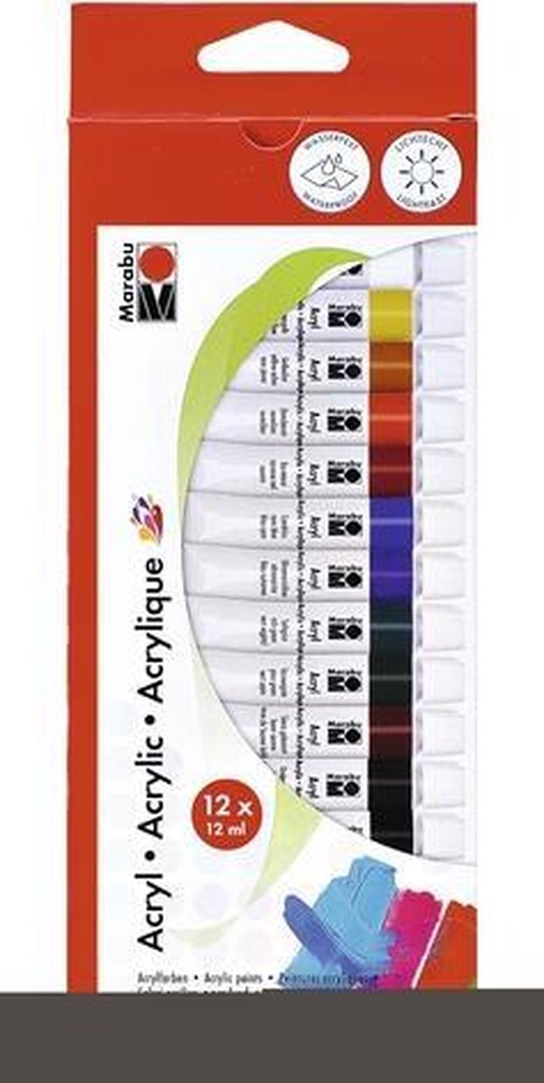 Acrylverf set 12x12ml tubes