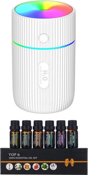 Aroma Dream Diffuser Luchtbevochtiger Wit 240 ML voor Aromatherapie – Humidifier – Incl. 6x Etherische Olie
