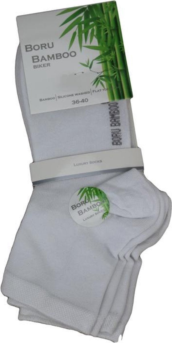 Bamboe Biker socks - wit - 2 paar - maat 40-46