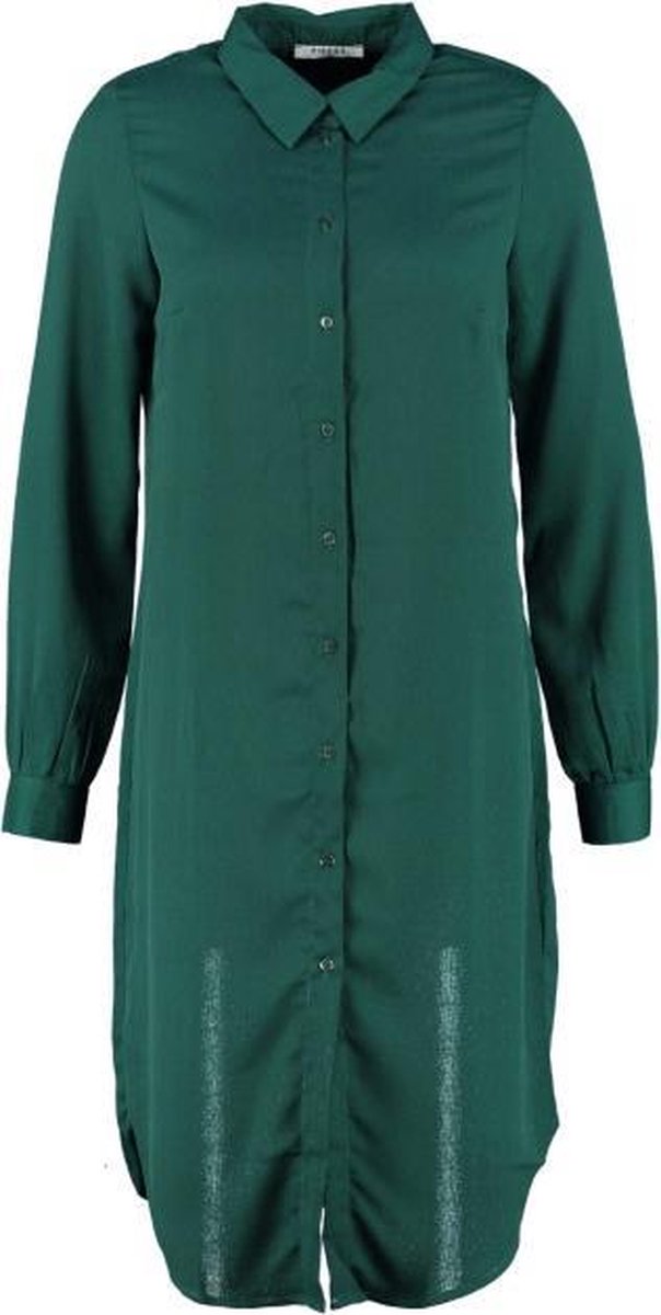 Pieces shiny groene regular fit longline blousejurk - Maat XS
