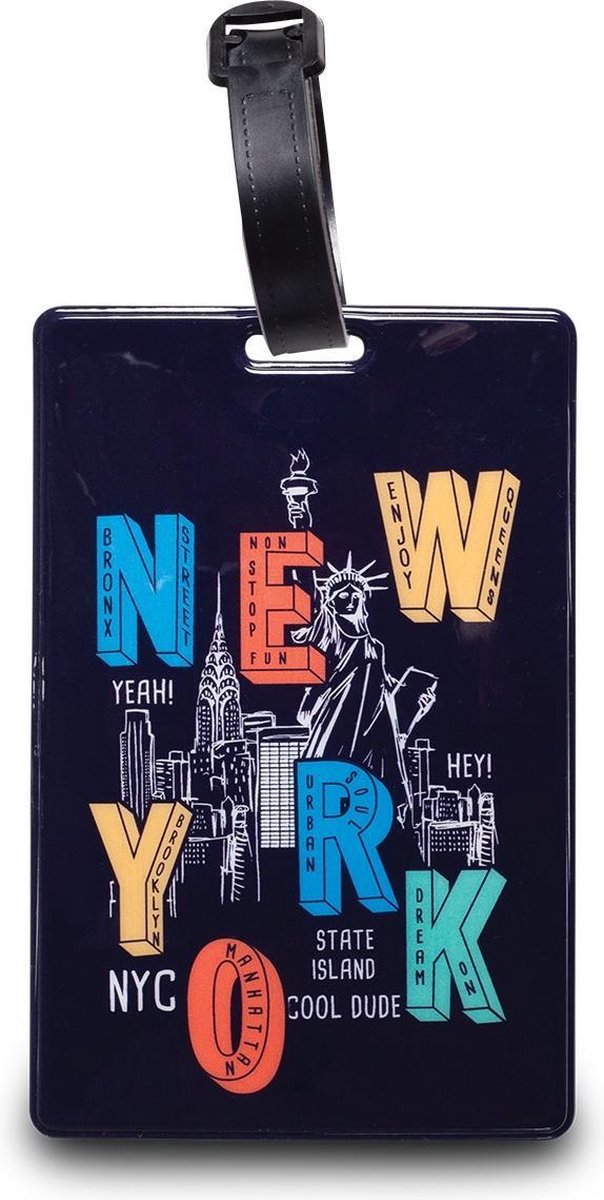 Worldpack Bagagelabel New York City 11 Cm Zwart/multicolor