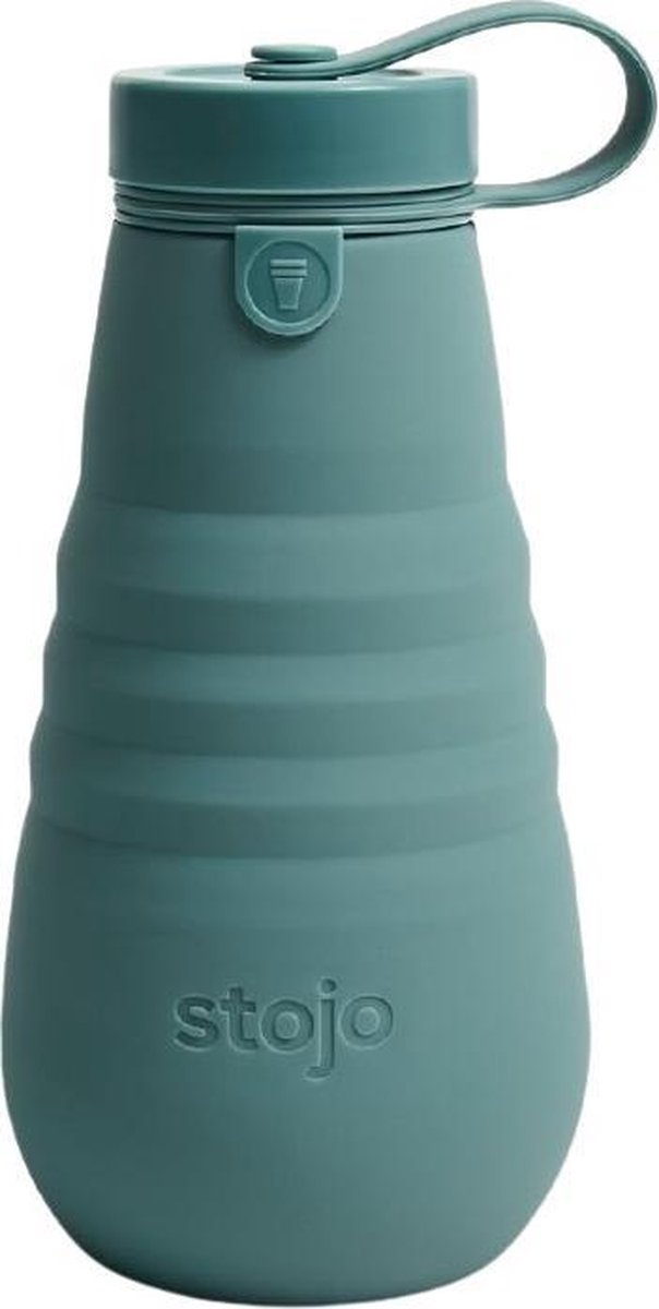 Stojo Drinkfles Eucalyptus 590 Ml Siliconen Turquoise
