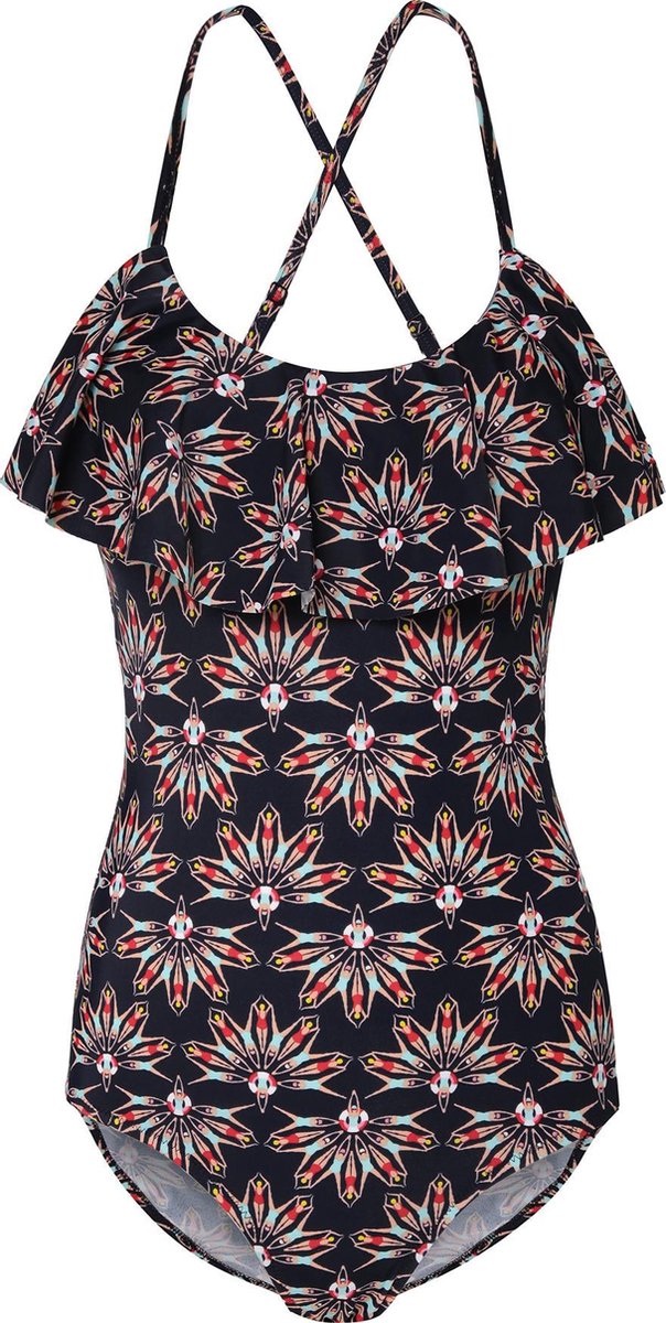 Badpak dames met een volante voorkant - Bruin -XS