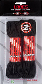 Nijdam Veters Plat - 180 cm - 2 Paar - Zwart