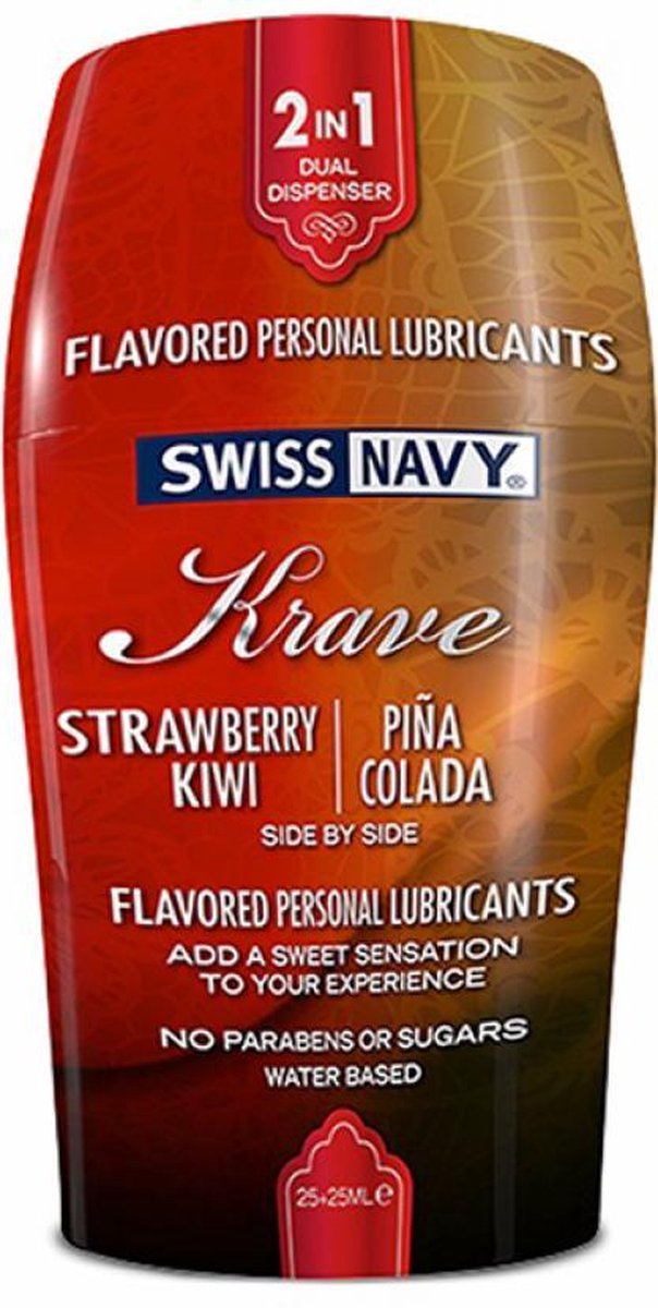 Swiss Navy Glijmiddel Krave 2-in-1trawberry Kiwi & Pina Colada - 2x25 ml rood - 11
