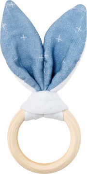 Bijtring Hout Konijn Blauw