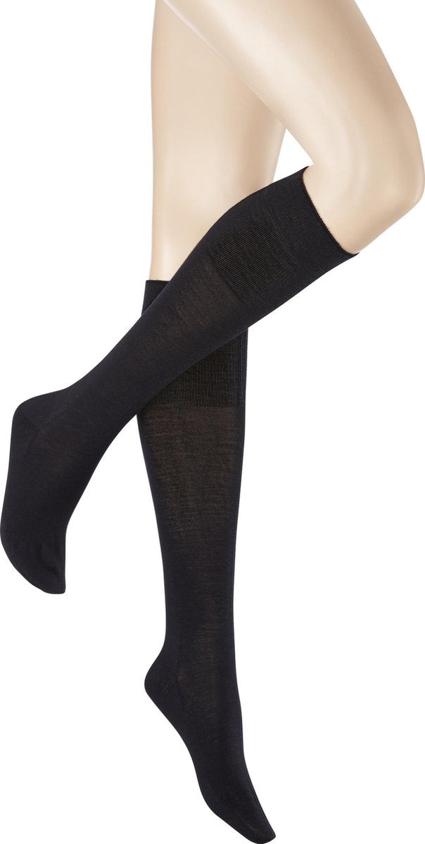 Kunert Soft Wool Cotton Dames Kniekousen - Marine - Maat 35-38